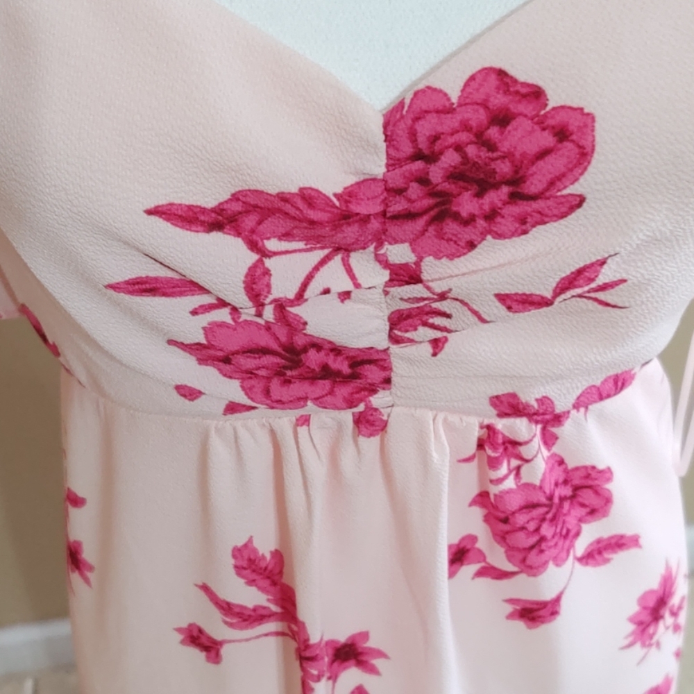 CeCe Pink Floral High Low Dress - Picture 4 of 5